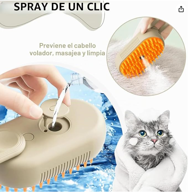 Cepillo pulverizador para mascotas